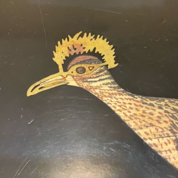 Vintage Couroc of Monterey Roadrunner Tray Mid Century. Wood and mother of pearl - Picture 6 of 8